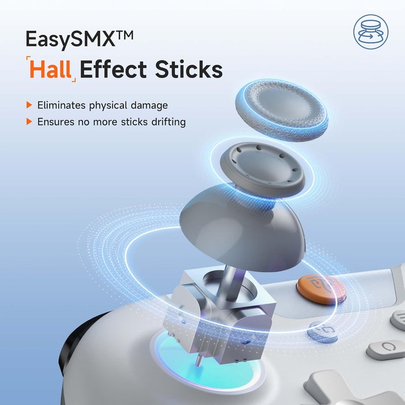 EasySMX X05 Wireless Controller for PC/Android/Steam Deck- Bluetooth Controller Gamepad with Hall Effect Joysticks and Trigger,Turbo,Rumble Vibration and RGB Lighting - Image 5